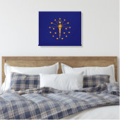 Indiana State Flag Design Canvas Afdruk (Insitu (Slaapkamer))