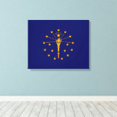 Indiana State Flag Design Canvas Afdruk (Insitu (Houten vloer))