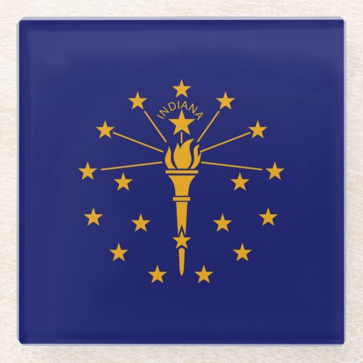 Indiana State Flag Design Decor Glazen Onderzetter (Voorkant)