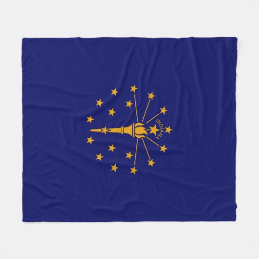 Indiana State Flag Design Fleece Deken (Voorkant (Horizontaal))
