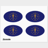 Indiana State Flag Design Ovale Sticker (Vel)
