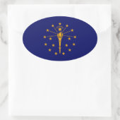 Indiana State Flag Design Ovale Sticker (Tas)