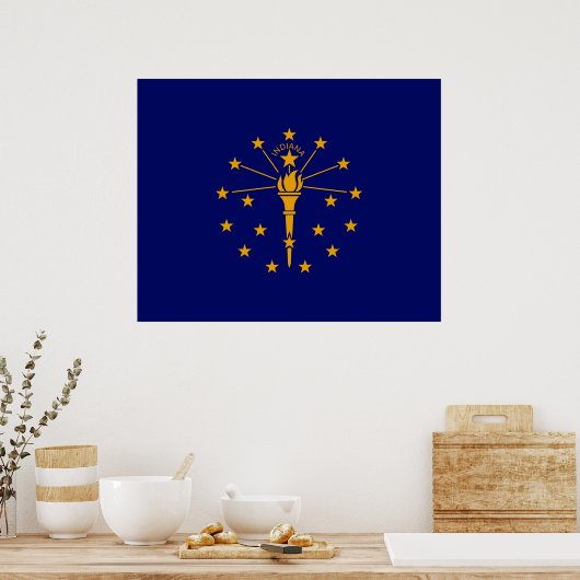 Indiana State Flag Design Poster (Keuken)
