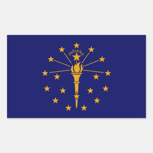 Indiana State Flag Design Rechthoekige Sticker (Voorkant)