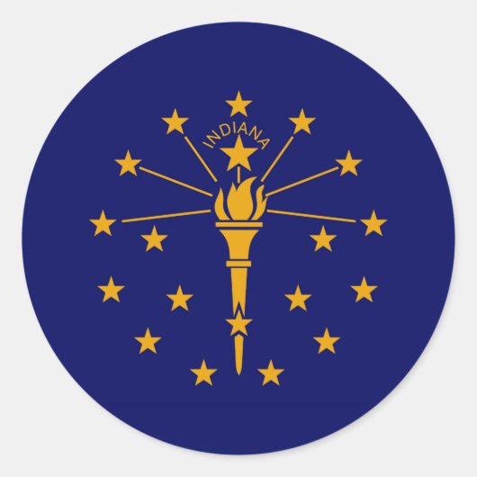 Indiana State Flag Design Ronde Sticker (Voorkant)