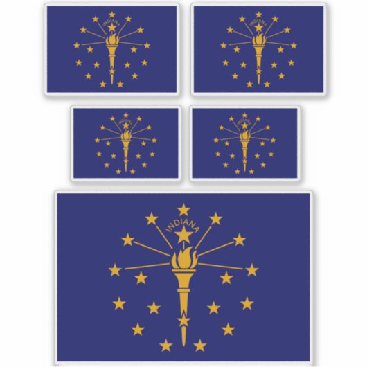 Indiana State Flag Design Sticker (Voorkant)