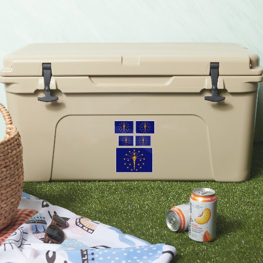 Indiana State Flag Design Sticker (Koeler)