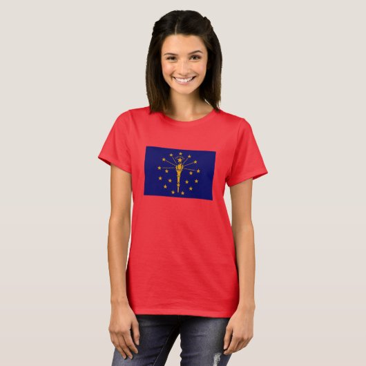 Indiana State Flag Design T-shirt (Voorkant volledig)
