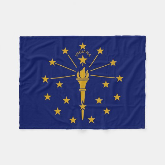 Indiana State Flag Fleece Deken (Voorkant (Horizontaal))