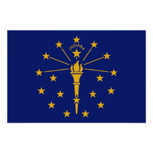 Indiana State Flag Foto Afdruk