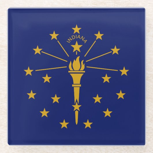 Indiana State Flag Glazen Onderzetter (Voorkant)
