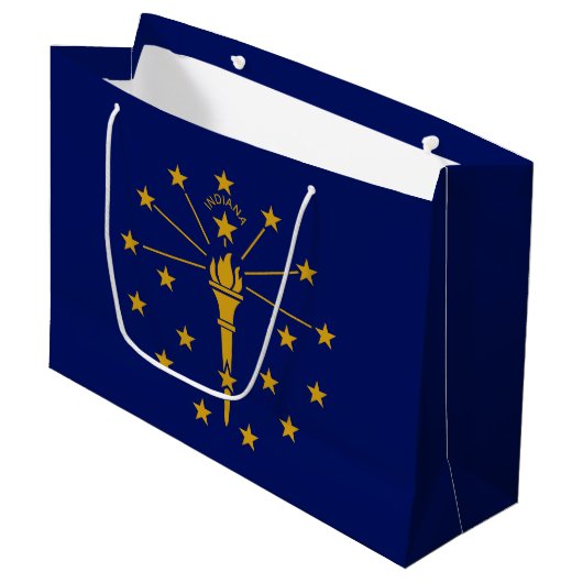 Indiana State Flag Groot Cadeauzakje (Voorkant Gekanteld)