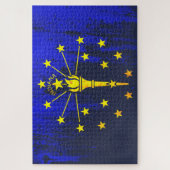 Indiana State Flag Grunge Legpuzzel (Verticaal)