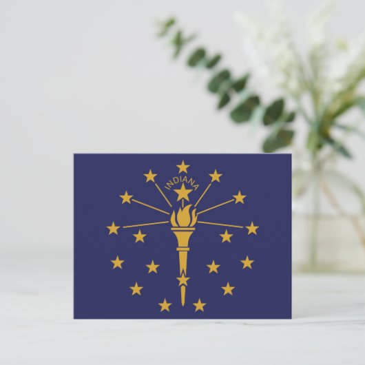 Indiana State Flag Hoosier State Torch 19 Stars  Briefkaart (Staand voorkant)
