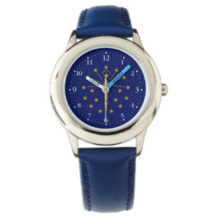 Indiana State Flag Horloge