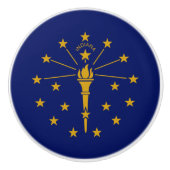 Indiana State Flag Keramische Knop (Voorkant)