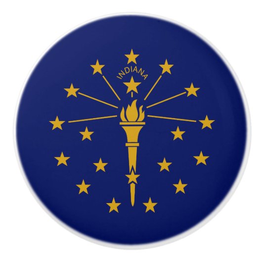 Indiana State Flag Keramische Knop (Voorkant)