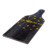 Indiana State Flag op Old Wood Grain Snijplank (Hoek)