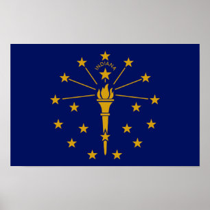 Indiana State Flag Poster
