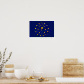 Indiana State Flag Poster (Keuken)