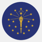 Indiana State Flag Ronde Sticker (Voorkant)