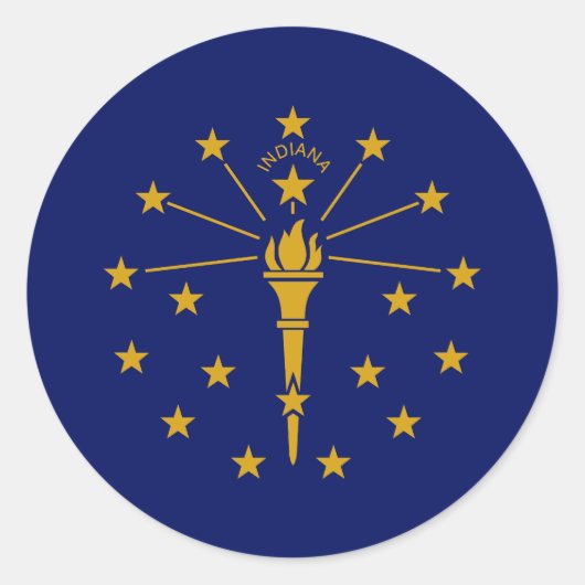 Indiana State Flag Ronde Sticker (Voorkant)