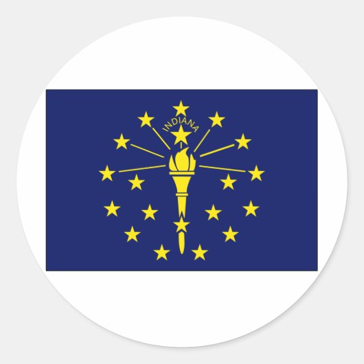Indiana State Flag Ronde Sticker (Voorkant)