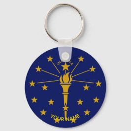 Indiana State Flag Sleutelhanger ID Label JOUW NAA