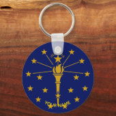Indiana State Flag Sleutelhanger ID Label JOUW NAA (Voorkant)