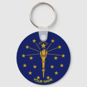 Indiana State Flag Sleutelhanger ID Label JOUW NAA (Voorkant)