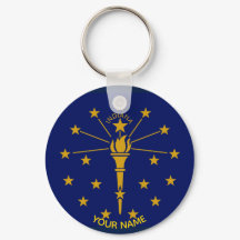 Indiana State Flag Sleutelhanger ID Label JOUW NAA