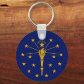 Indiana State Flag Sleutelhanger ID Label JOUW NAA (Achterkant)