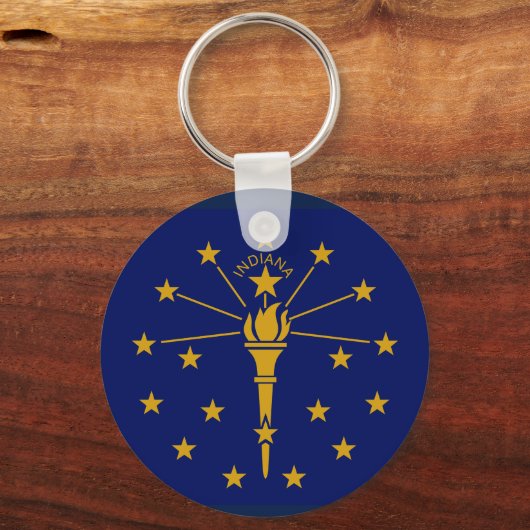 Indiana State Flag Sleutelhanger ID Label JOUW NAA (Achterkant)