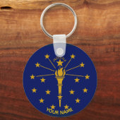 Indiana State Flag Sleutelhanger ID Label JOUW NAA (Voorkant)
