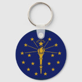 Indiana State Flag Sleutelhanger ID Label JOUW NAA (Achterkant)
