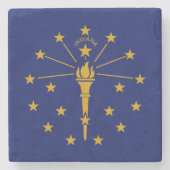 Indiana State Flag Stenen Onderzetter (Voorkant)