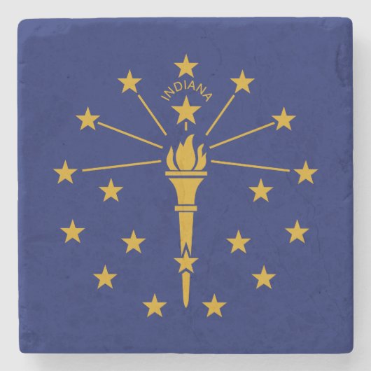 Indiana State Flag Stenen Onderzetter (Voorkant)