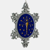 Indiana State Flag Tin Sneeuwvlok Ornament (Links)