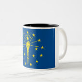 Indiana State Flag Two-Tone Coffee Mok (Voorkant rechts)