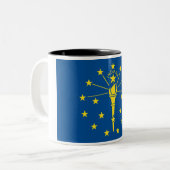 Indiana State Flag Two-Tone Coffee Mok (Voorkant links)