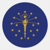 Indiana State Flag Verenigde Staten Ronde Sticker (Voorkant)