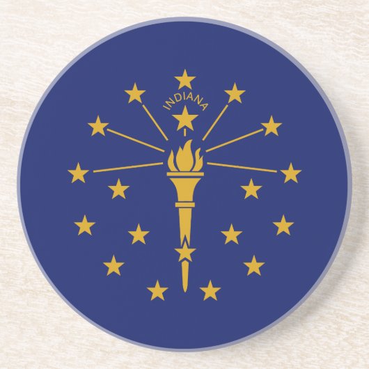 Indiana State Flag Zandsteen Onderzetter (Voorkant)