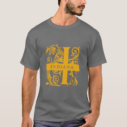 Indiana State Gesplitste Letter Monogram T-shirt (Voorkant)
