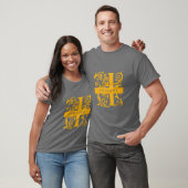 Indiana State Gesplitste Letter Monogram T-shirt (Unisex)