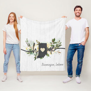 Indiana State heeft uw startstadscentrum aangepast Fleece Deken
