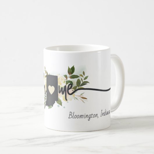 Indiana State heeft uw startstadscentrum aangepast Koffiemok (Voorkant rechts)