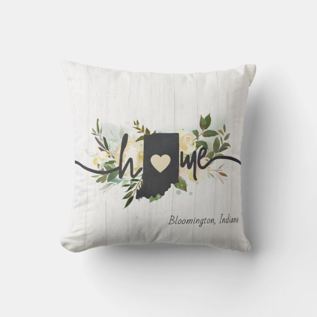 Indiana State heeft uw startstadscentrum aangepast Kussen (Voorkant)