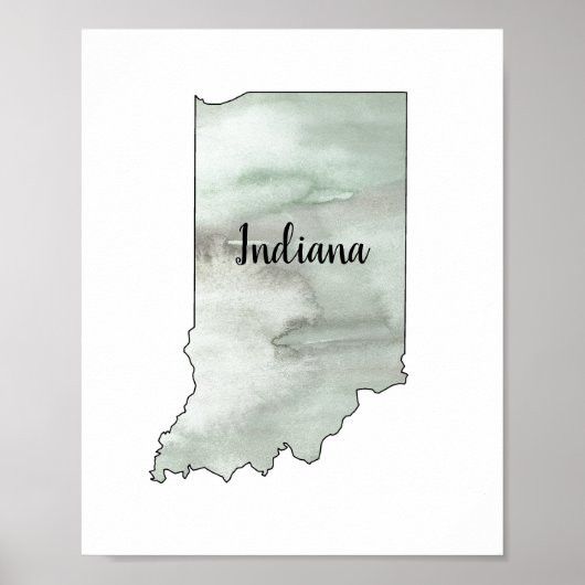 Indiana State Illustration Poster (Voorkant)