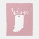 Indiana State-kaart liefde thuis Fleece Deken (Voorkant)