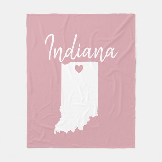 Indiana State-kaart liefde thuis Fleece Deken (Voorkant)